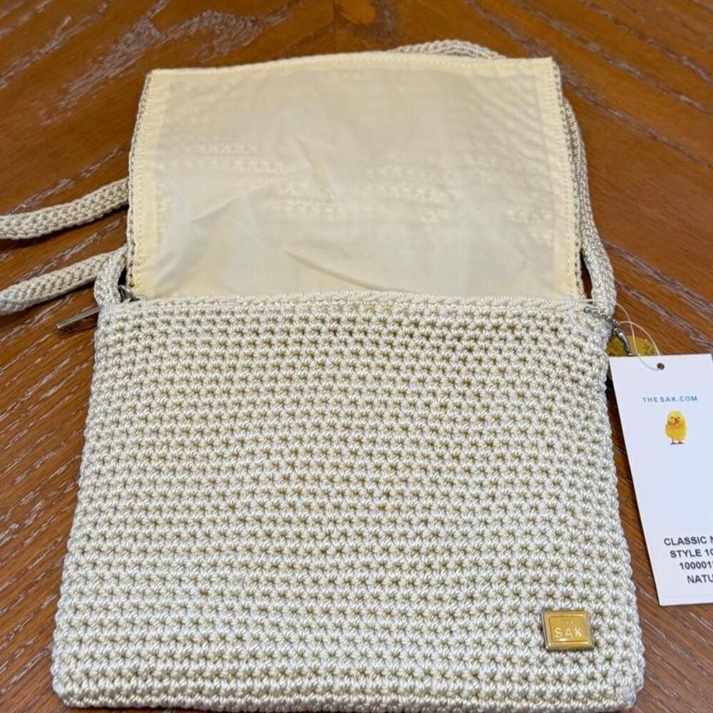NWT Vintage The Sak Knit Classic Crochet Beaded Palm Tree & Sun Crossbody - Picture 4 of 8